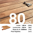 TERRASSEENBOIS - Kit terrasse bois exotique JATOBA pour 80 m², Lames 1,85 m, lambourdes 1,85 m et visserie Inox. - vignette