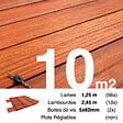 TERRASSEENBOIS - Kit terrasse bois exotique PADOUK pour 10 m², Lames 1,25 m, lambourdes 1,55 m et visserie Inox. - vignette