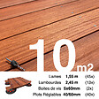 TERRASSEENBOIS - Kit complet terrasse bois exotique PADOUK pour 10 m², Lames 1,55 m, lambourdes 1,55 m, plots réglables et visserie Inox. - vignette