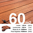TERRASSEENBOIS - Kit complet terrasse bois exotique PADOUK pour 60 m², Lames 1,55 m, lambourdes 1,55 m, plots réglables et visserie Inox. - vignette