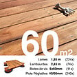 TERRASSEENBOIS - Kit complet terrasse bois exotique JATOBA pour 60 m², Lames 1,85 m, lambourdes 1,85 m, plots réglables et visserie Inox. - vignette