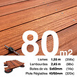 TERRASSEENBOIS - Kit complet terrasse bois exotique PADOUK pour 80 m², Lames 1,55 m, lambourdes 1,55 m, plots réglables et visserie Inox. - vignette