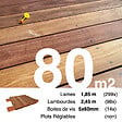 TERRASSEENBOIS - Kit terrasse bois exotique CUMARU pour 80 m², Lames 1,85 m, lambourdes 1,85 m et visserie Inox. - vignette