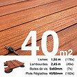 TERRASSEENBOIS - Kit complet terrasse bois exotique PADOUK pour 40 m², Lames 1,55 m, lambourdes 1,55 m, plots réglables et visserie Inox. - vignette