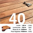 TERRASSEENBOIS - Kit complet terrasse bois exotique JATOBA pour 40 m², Lames 1,85 m, lambourdes 1,85 m, plots réglables et visserie Inox. - vignette