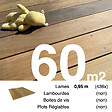 TERRASSEENBOIS - Planches de terrasse bois exotique IPE pour 60 m², Longueur 0,95 m. - vignette
