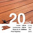 TERRASSEENBOIS - Kit terrasse bois exotique PADOUK pour 20 m², Lames 1,25 m, lambourdes 1,55 m et visserie Inox. - vignette