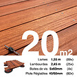 TERRASSEENBOIS - Kit complet terrasse bois exotique PADOUK pour 20 m², Lames 1,55 m, lambourdes 1,55 m, plots réglables et visserie Inox. - vignette