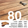 TERRASSEENBOIS - Kit complet terrasse bois exotique JATOBA pour 80 m², Lames 1,85 m, lambourdes 1,85 m, plots réglables et visserie Inox. - vignette