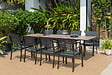 MODE DE VIE - Table de jardin preston extensible en aluminium coloris gris anthracite avec plateau en DURABOARD - 6 à 10 personnes - vignette