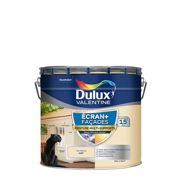 DULUX VALENTINE - Peinture exterieure - Multi-support - Ton pierre - 10L - large
