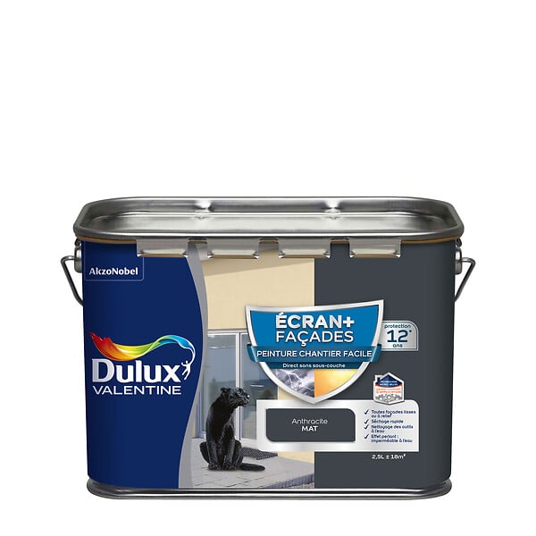 DULUX VALENTINE - Ecran+ Façades Chantier Facile Dulux Valentine Anthracite 2,5L - large