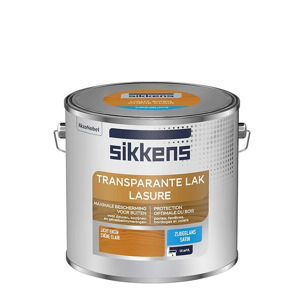 SIKKENS - Lasure glycéro - Bois extérieurs - Chêne clair - Satin - 2,5L - large
