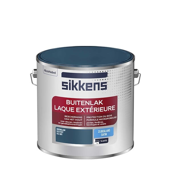 SIKKENS - Peinture laque extérieure - Satin - Bleu vert RAL5001 - 2.5L - large