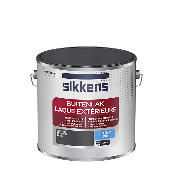 SIKKENS - Peinture laque extérieur - Satin - Gris graphite RAL7024 - 2.5L - large