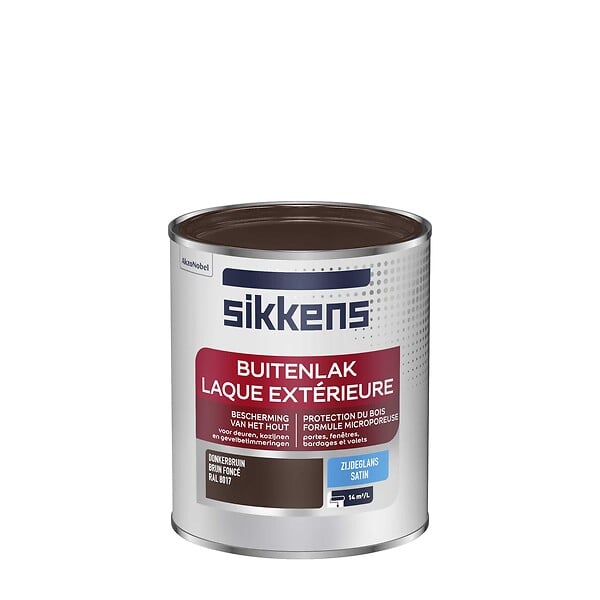SIKKENS - Laque extérieure Satin Brun Foncé 0,75L - large