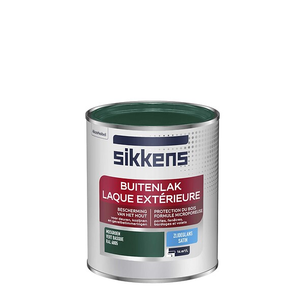 SIKKENS - Laque extérieure Satin Vert basque 0.75 L - large