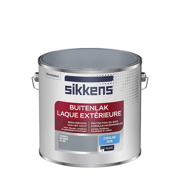 SIKKENS - Peinture laque extérieure satin - Gris argent RAL7001 - 2.5L - large