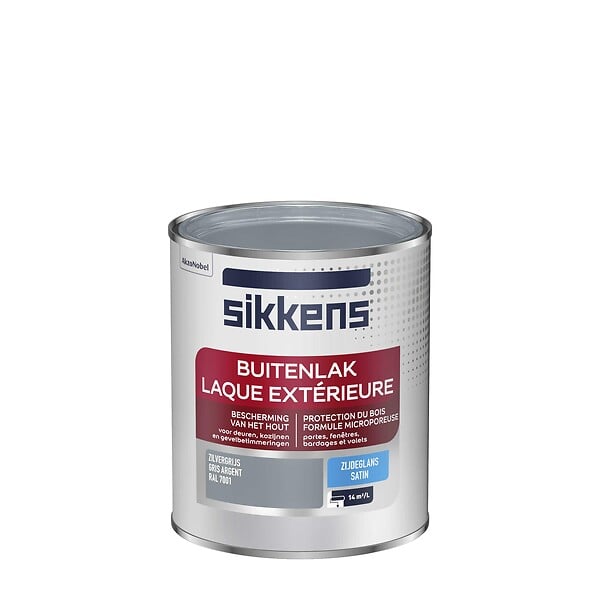 SIKKENS - Laque extérieure Satin Gris Argent - 0,75L - large