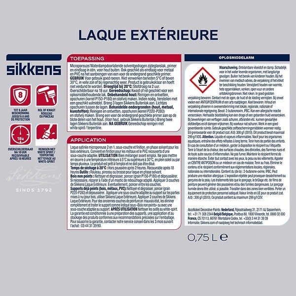 SIKKENS - Laque extérieure Satin Vert basque 0.75 L - large
