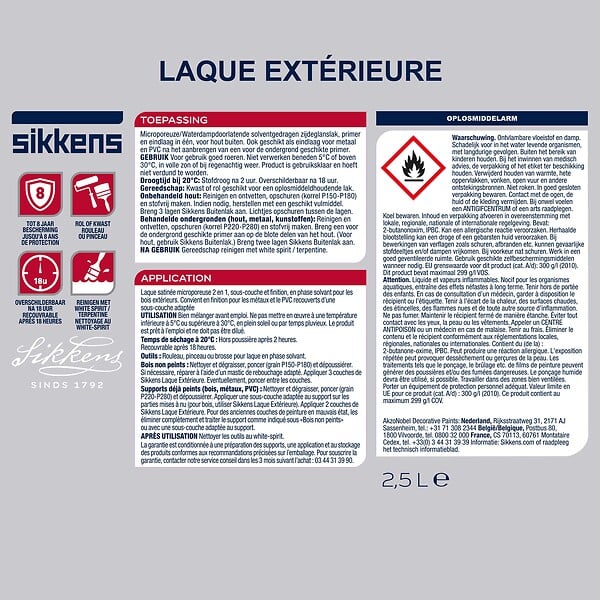 SIKKENS - Peinture laque extérieure - Satin - Vert antique - 2.5L - large