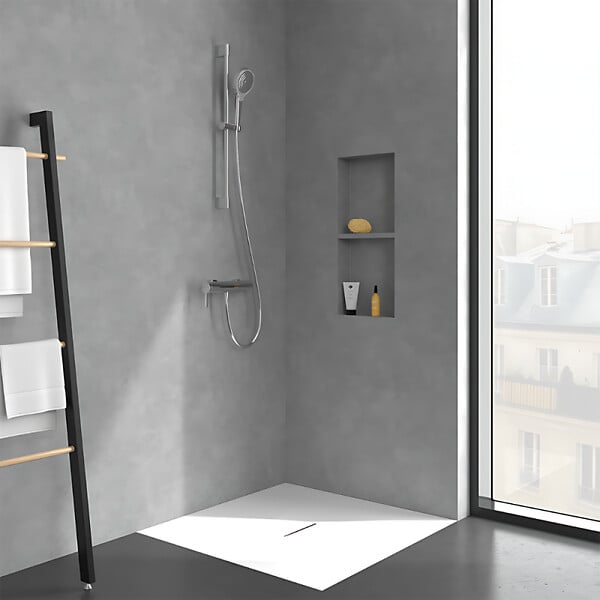 VILLEROY ET BOCH - Mitigeur mécanique douche  Dawn Chrome + Ensemble de douche  Verve Showers 3 jets - large