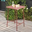 OVIALA - Table haute de jardin carrée en acier argile 70cm - Palavas - vignette