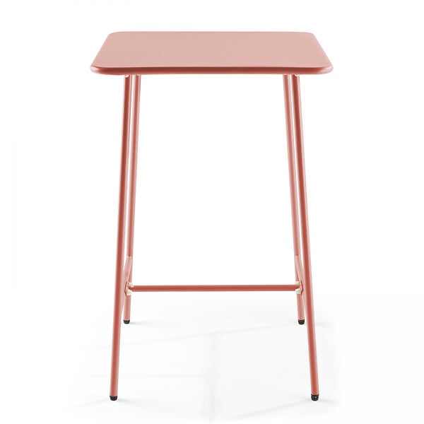 OVIALA - Table haute de jardin carrée en acier argile 70cm - Palavas - large