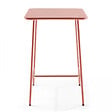 OVIALA - Table haute de jardin carrée en acier argile 70cm - Palavas - vignette