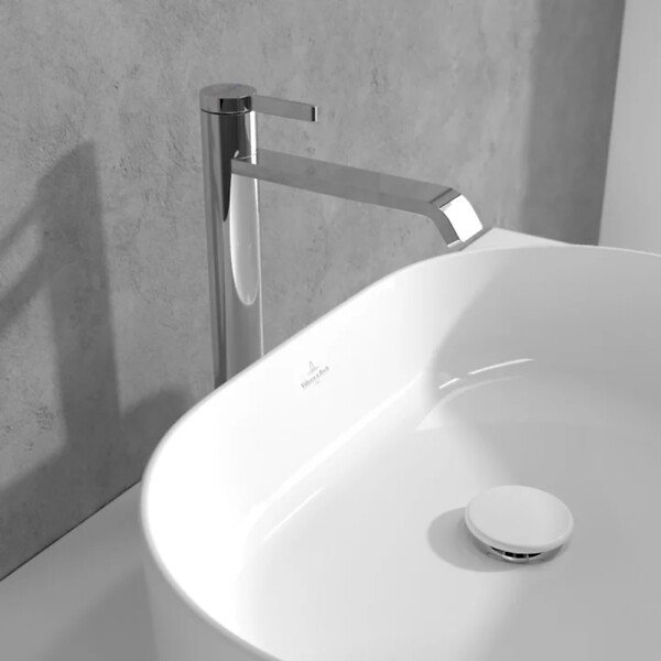 VILLEROY ET BOCH - Mitigeur lavabo surélevé  Dawn sans tirette Chrome - large
