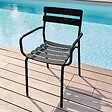OVIALA - Fauteuil de terrasse en aluminium noir - Almada - vignette