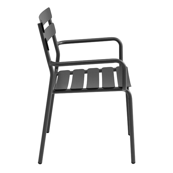 OVIALA - Fauteuil de terrasse en aluminium noir - Almada - large