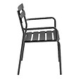 OVIALA - Fauteuil de terrasse en aluminium noir - Almada - vignette