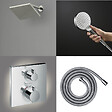 HANSGROHE - Colonne douche thermostatique Ecostat Square Douche de tête Vernis Shape Flexible Metaflex Douchette Crometta chromé - vignette