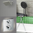 HANSGROHE - Colonne douche thermostatique Ecostat Square Douche de tête Vernis Shape Flexible Designflex Douchette Pulsify chromé - vignette