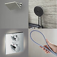 HANSGROHE - Colonne douche thermostatique Ecostat Square Douche de tête Vernis Shape Flexible Isiflex Douchette Pulsify chromé - vignette
