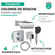HANSGROHE - Colonne douche thermostatique Ecostat Square Douche de tête Vernis Shape Flexible Isiflex Douchette Pulsify chromé - vignette