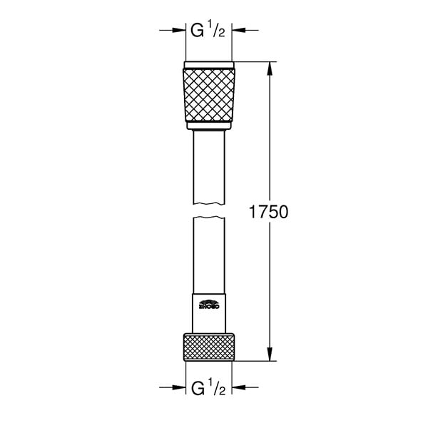 GROHE - Flexible de douche VitalioFlex 175 cm chromé - large