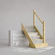 MON MARCHE DECO - Contremarche Escalier PVC - Rétro Noir et Blanc H. 17 x L. 98 cm - Lot de 5 - vignette