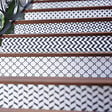 MON MARCHE DECO - Contremarche Escalier PVC - Rétro Noir et Blanc H. 17 x L. 98 cm - Lot de 5 - vignette