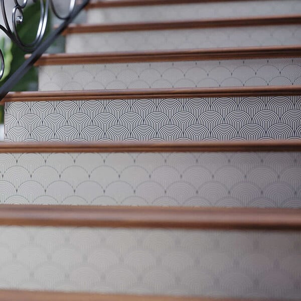 MON MARCHE DECO - Contremarche Escalier PVC - Yoshi Moka H. 17 x L. 98 cm - Lot de 10 - large