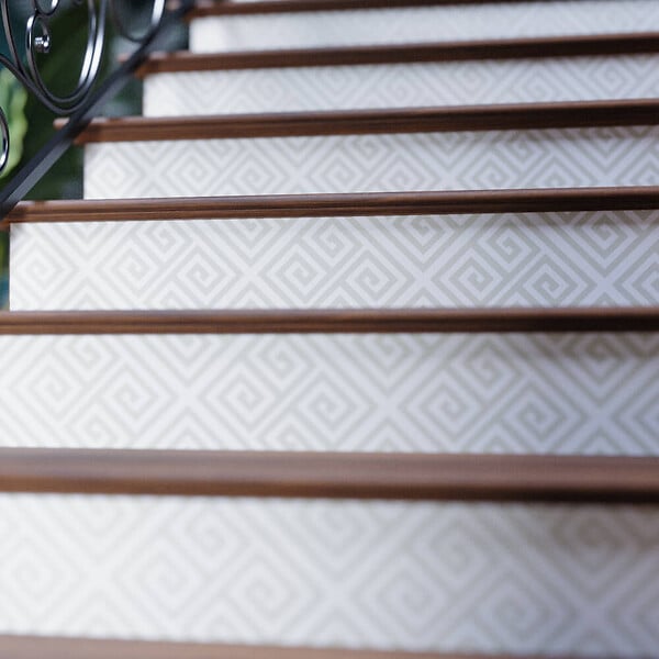 MON MARCHE DECO - Contremarche Escalier PVC - Hera Vert de Gris H. 17 x L. 98 cm - Lot de 5 - large