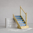 MON MARCHE DECO - Contremarche Escalier PVC - Bleu Pétrole H. 17 x L. 98 cm - Lot de 5 - vignette