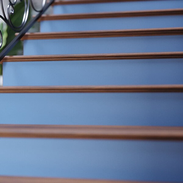 MON MARCHE DECO - Contremarche Escalier PVC - Bleu Pétrole H. 17 x L. 98 cm - Lot de 5 - large