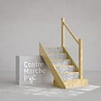 MON MARCHE DECO - Contremarche Escalier PVC - Kub Noir et Blanc H. 17 x L. 98 cm - Lot de 10 - vignette