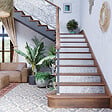 MON MARCHE DECO - Contremarche Escalier PVC - Kub Noir et Blanc H. 17 x L. 98 cm - Lot de 10 - vignette