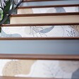 MON MARCHE DECO - Contremarche Escalier PVC - Feuilles d'Automne Gris Bleu H. 17 x L. 98 cm - Lot de 5 - vignette