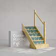 MON MARCHE DECO - Contremarche Escalier PVC - Ginko Vert Jungle H. 17 x L. 98 cm - Lot de 5 - vignette