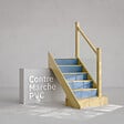 MON MARCHE DECO - Contremarche Escalier PVC - Bleu Pétrole H. 17 x L. 98 cm - Lot de 10 - vignette