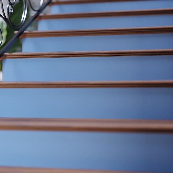 MON MARCHE DECO - Contremarche Escalier PVC - Bleu Pétrole H. 17 x L. 98 cm - Lot de 10 - large